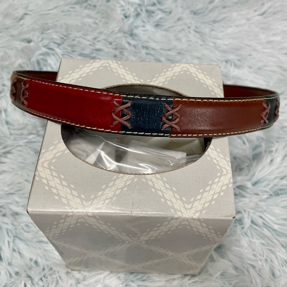 solid brass  buckle Genuine leather belt size S - Picture 2 of 11